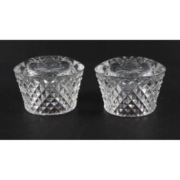 Gorham FULL LEAD CRYSTAL CANDLE HOLDERS Hand Crafted in Yugoslavia Hand Cut ANB - Picture 8 of 12